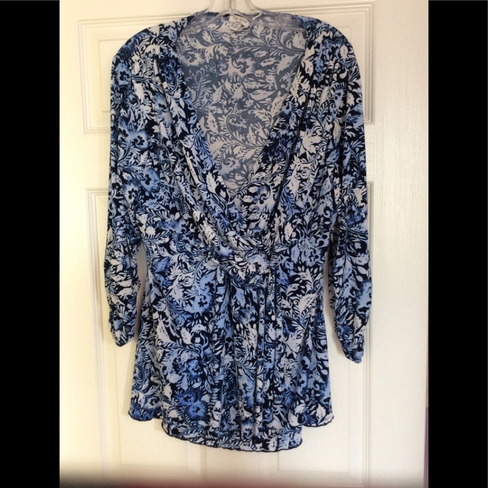 One West Cross Neck Flouncy Blouse